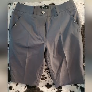 ZYIA Active Women’s Gray Clubhouse Casual Stretch Golf Shorts